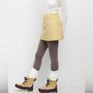 Cider Light Yellow Quilted Skirt